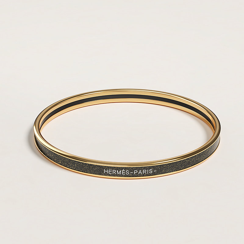 HERMES エナメルブレスレット ゴールデンイエロー/ブラック エナメルブレスレット-《